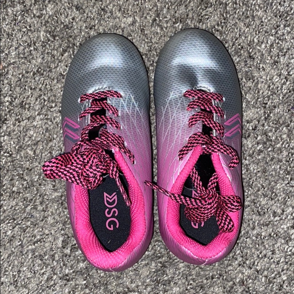 Pink soccer cleats